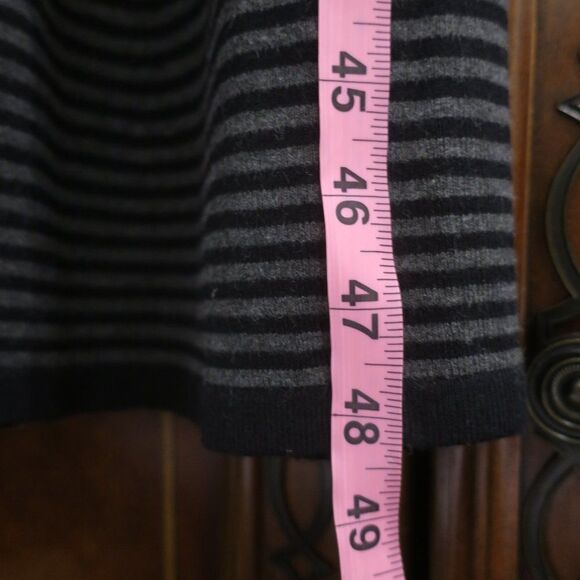 ZARA KNIT MIDI DRESS SWEATER turtleneck stripe grey black long sleeves sz MEDIUM - Picture 8 of 9